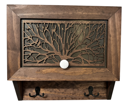 Bellewood Designs - Birds in a Tree Gun Concealment Decor - Handcrafted Wooden Gun Cabinets - Gun Shelf Hidden Storage for Rifles, Shotguns, & Handguns - Quick Access Hidden Wall Safe