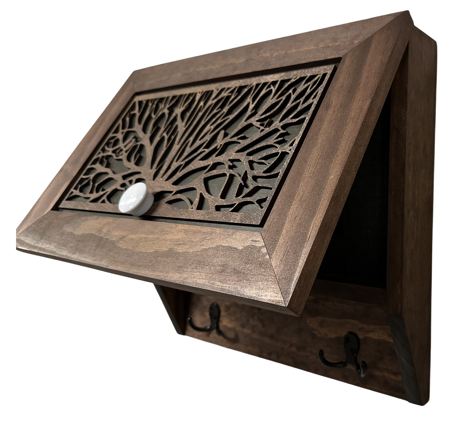 Bellewood Designs - Birds in a Tree Gun Concealment Decor - Handcrafted Wooden Gun Cabinets - Gun Shelf Hidden Storage for Rifles, Shotguns, & Handguns - Quick Access Hidden Wall Safe