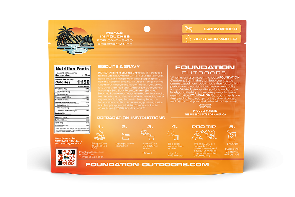 Foundation Outdoors Biscuits & Gravy Meal