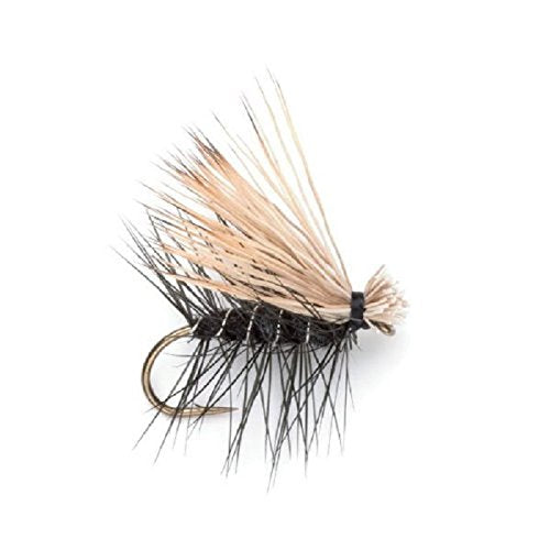 The Fly Fishing Place 3 Pack Black Elk Hair Caddis Classic Trout Dry Flies Size 16