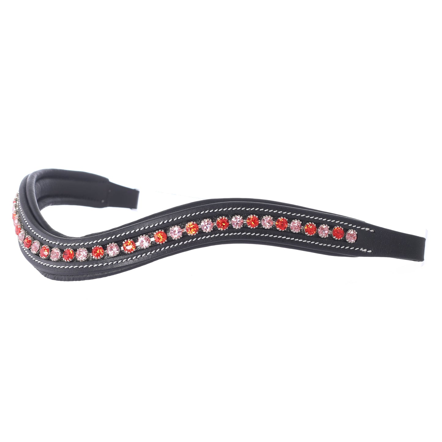 Bridles & Reins ExionPro Elegant Soft Padded Hyacinth, Light Rose Colored Crystal Browband