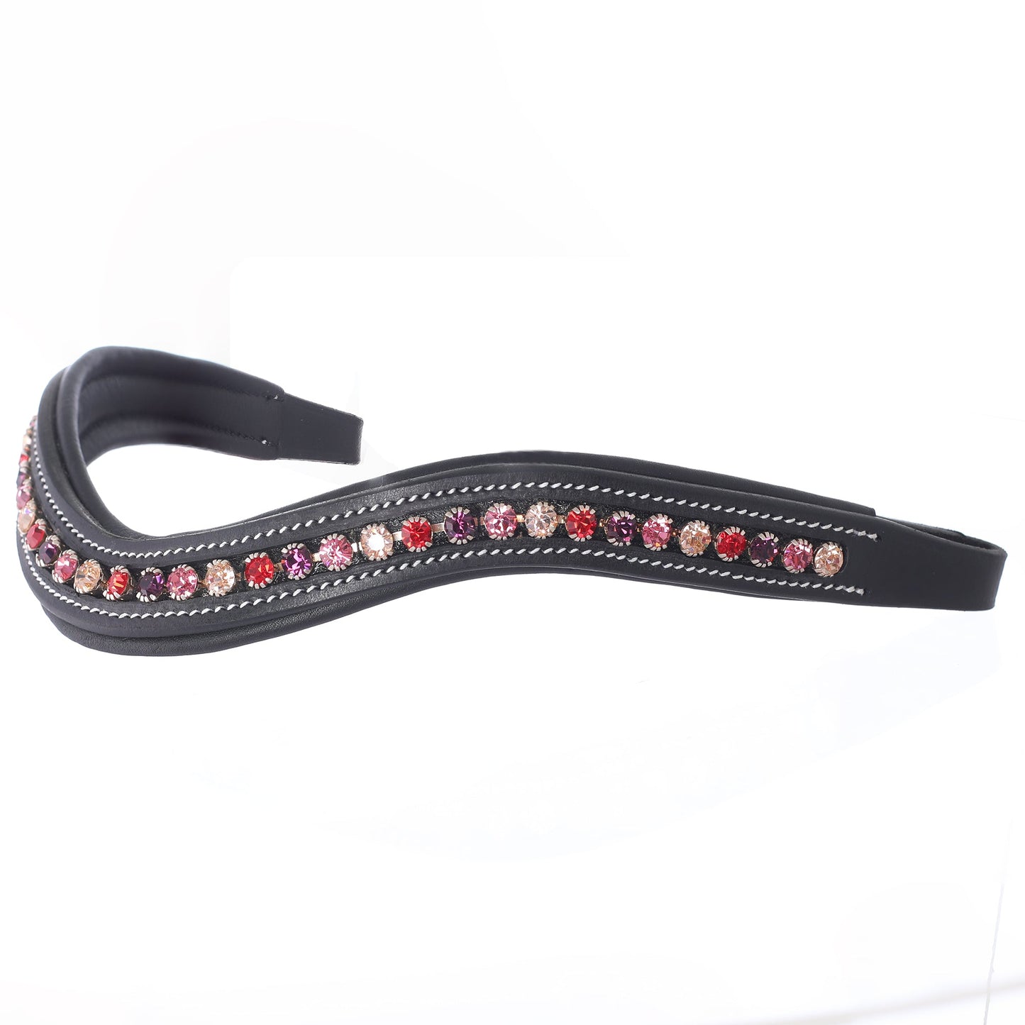 Bridles & Reins ExionPro Elegant Soft Padded Light Peach, Rose, Fuchsia, Light Siam Colored Crystal Browband