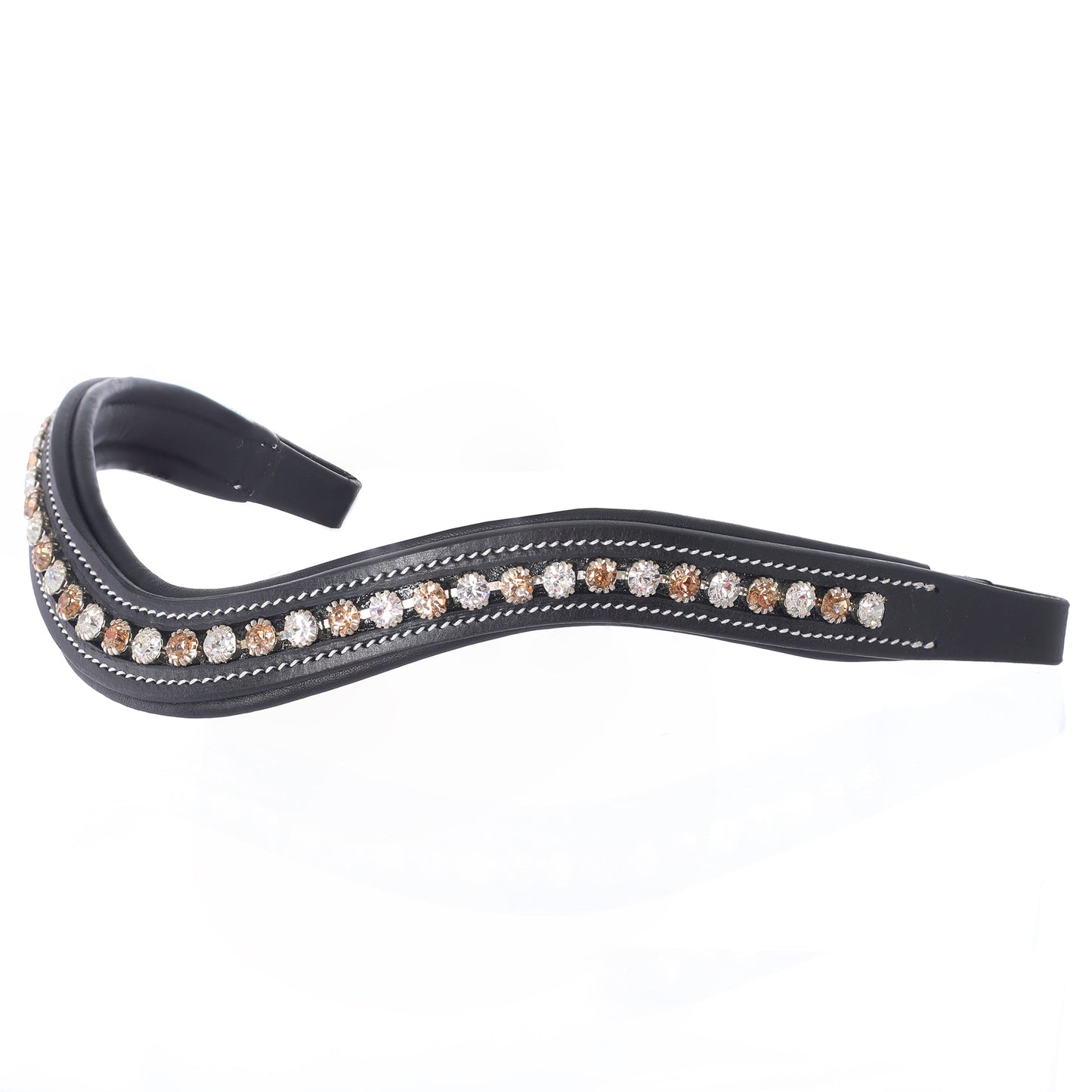 Bridles & Reins ExionPro Elegant Soft Padded Light Peach, Clear Crystal Browband