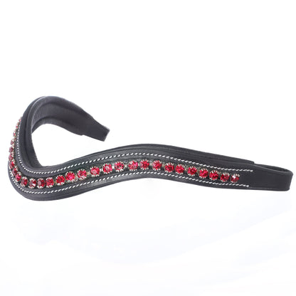 Bridles & Reins ExionPro Elegant Deep Curved Soft Padded Siam Crystal Decorated Browband
