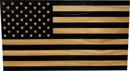 Bellewood Designs - American Flag Decorative & Secure Wall-Mounted Gun Cabinet (Black)