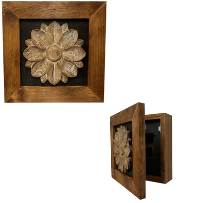 Bellewood Designs - Hidden Gun Cabinet Wall Decor Distressed Flower (Black)