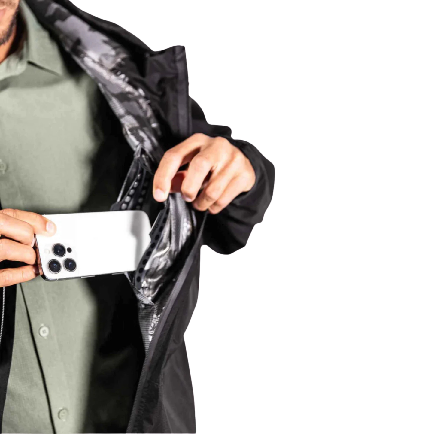 Dry Pocket Black Fin - Waterproof Pocket Rain Jacket