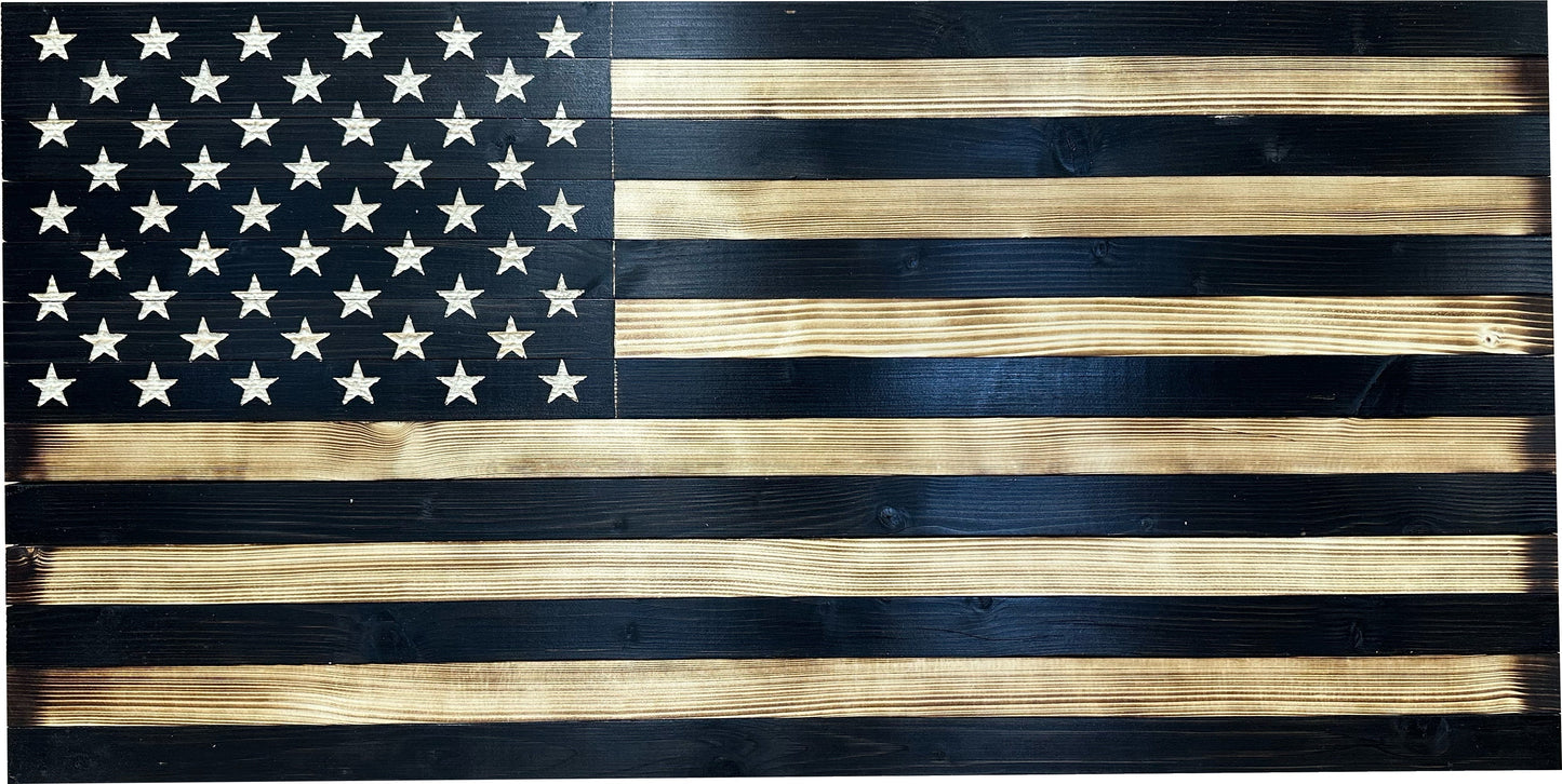 Bellewood Designs - Large American Flag Hidden Gun Storage Cabinet (Black)