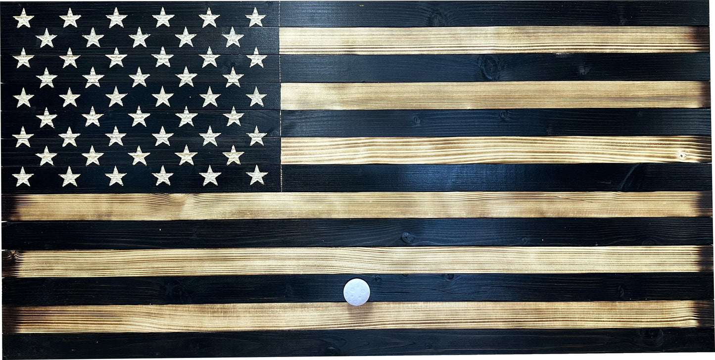 Bellewood Designs - Large American Flag Hidden Gun Storage Cabinet (Black)