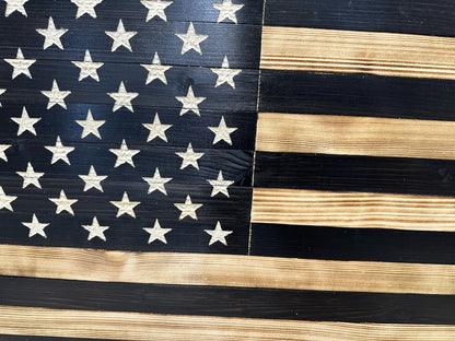 Bellewood Designs - Large American Flag Hidden Gun Storage Cabinet (Black)