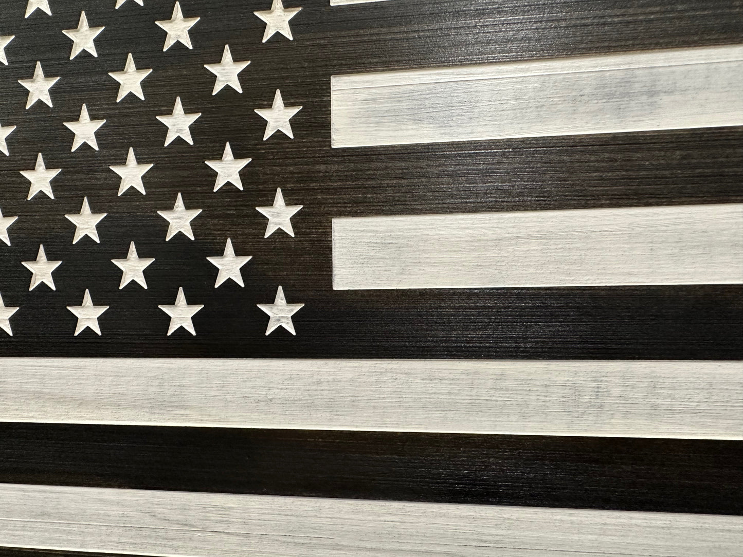 Bellewood Designs - American Flag Decorative & Secure Wall-Mounted Gun Cabinet (Black & White Distressed)