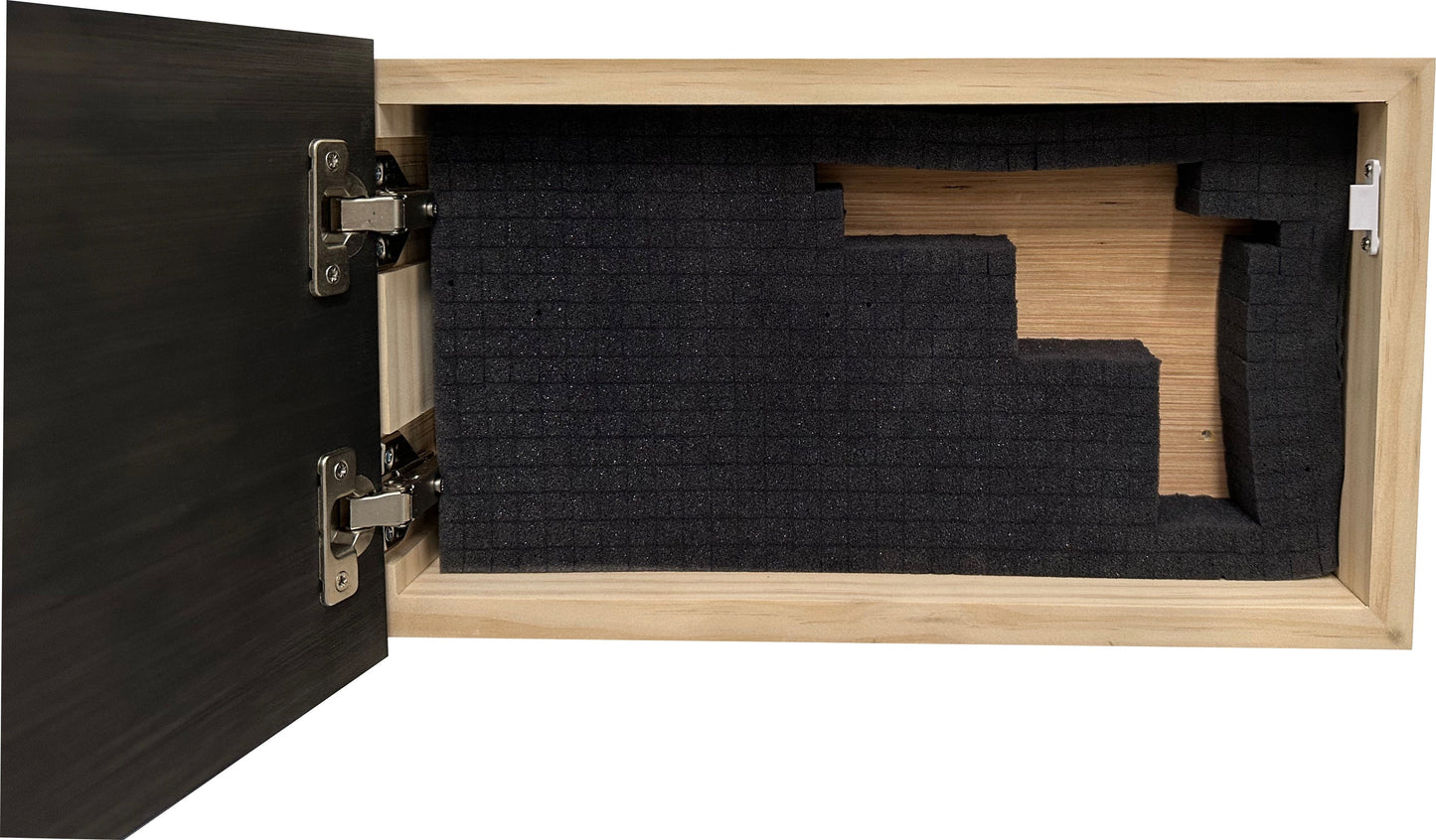 Bellewood Designs - American Flag Decorative & Secure Wall-Mounted Gun Cabinet (Black & White Distressed)