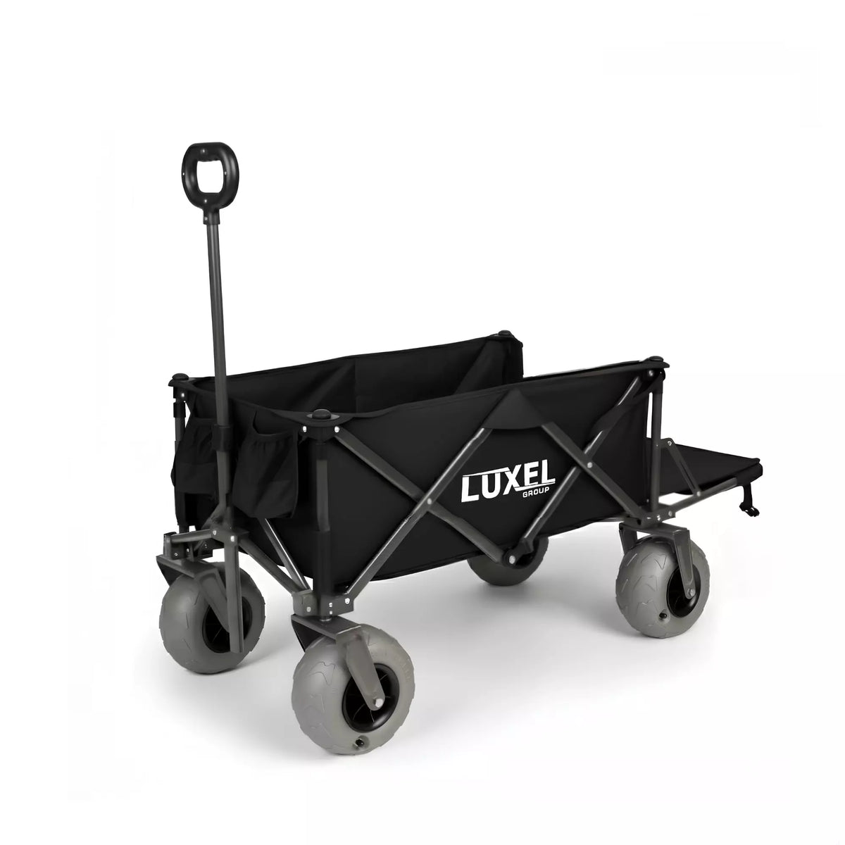 Luxel Carts Beach Wagon Cart with Big Wheels – Foldable Utility Wagon Black