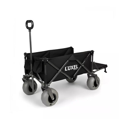 Luxel Carts Beach Wagon Cart with Big Wheels – Foldable Utility Wagon Black