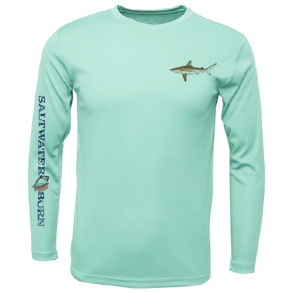 Saltwater Born Clean Blacktip Long Sleeve UPF 50+ Dry-Fit Shirt