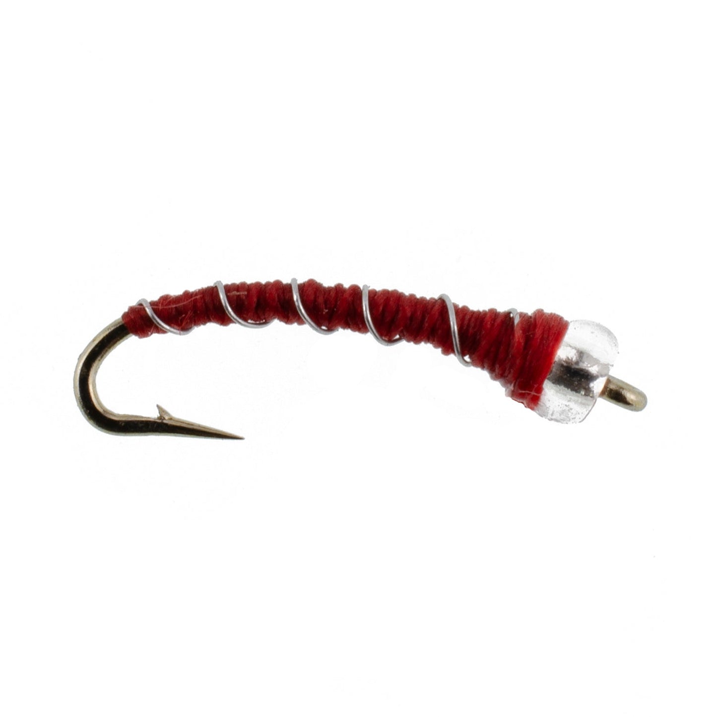 The Fly Fishing Place 3 Pack Mercury Red Blood Midge - Glass Bead Head Flies Size 18
