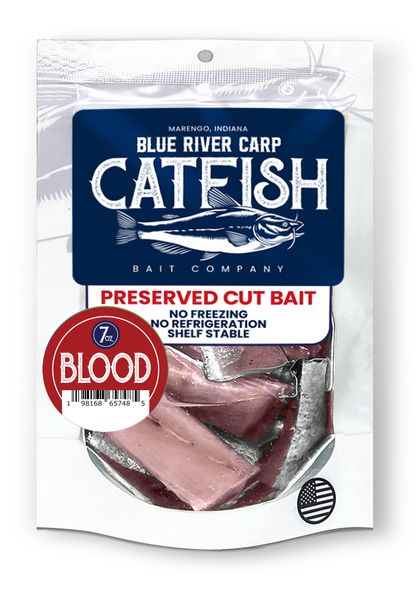 Blue River Carp Preserved Pre-Cut Fish Bait Nuggets, 7oz Package - 7 Scents Available