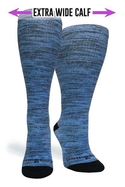 Crazy Compression Blue Heather - (Standard & Extra Wide)
