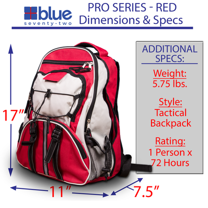 Caddis Sports Blue Seventy-Two PRO SERIES - Deluxe 3 Day Emergency Kit for 1 Person
