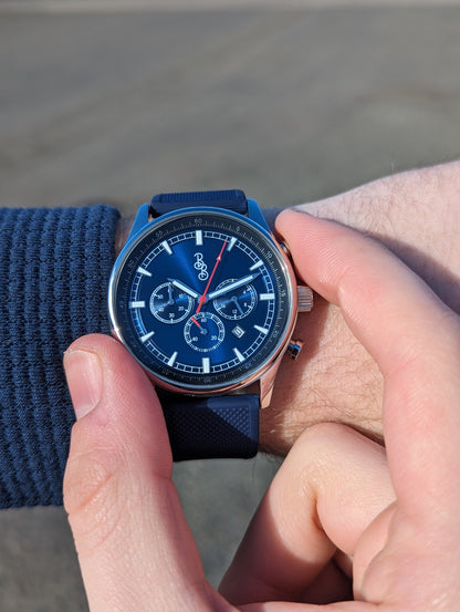 Beyond Boring Watch Co. Blue Sport Chronograph
