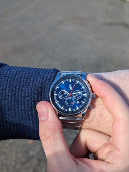 Beyond Boring Watch Co. Blue Sport Chronograph