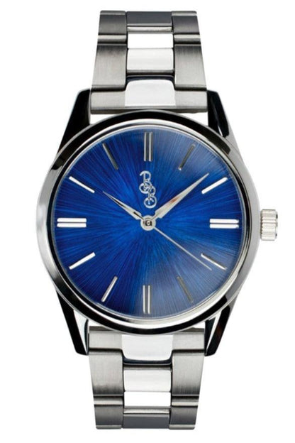 Beyond Boring Watch Co. Blue Sunburst Watch