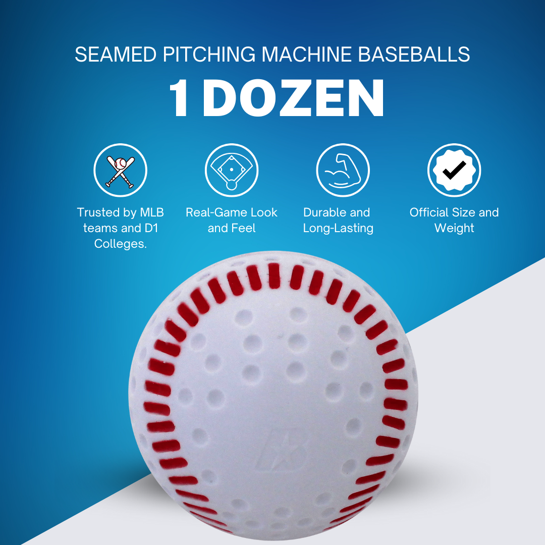 Baden Sports Seamed Pitching Machine Baseballs-1 dozen
