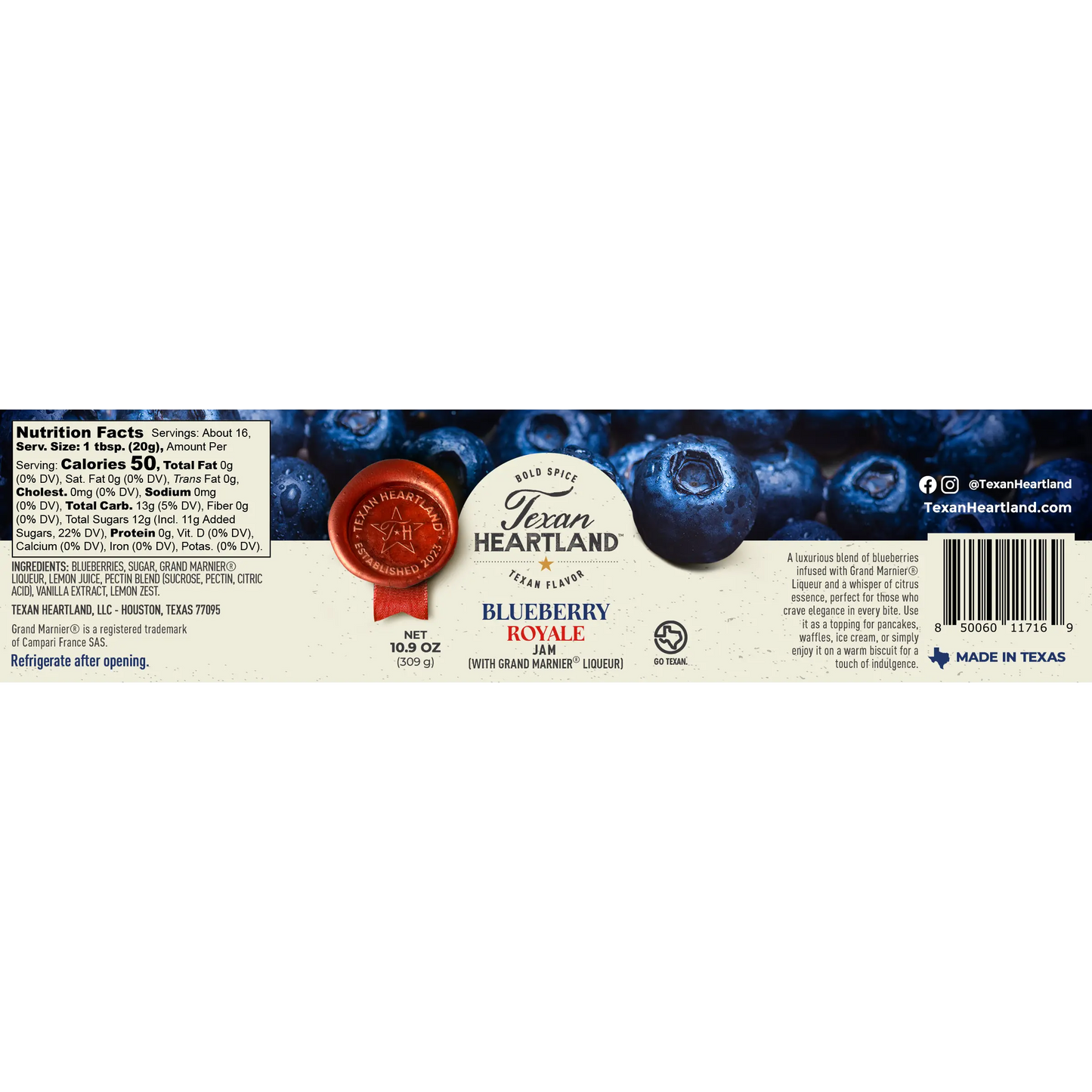 Texan Heartland Blueberry Royale Jam