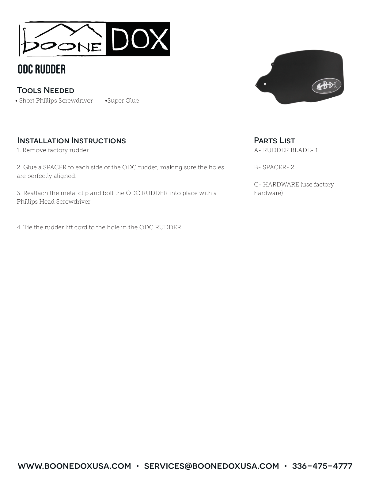 Hobie ODC Rudder