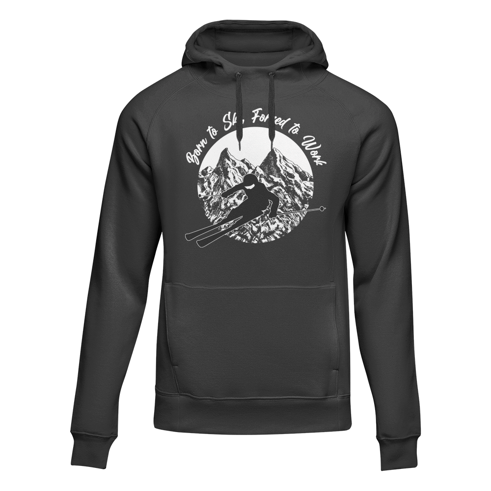 Outdoorzees Born To Ski Forced To Work Unisex Hoodie
