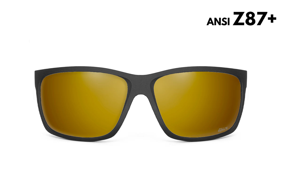 Detour Sunglasses Breach - Matte Black - 24K Gold Polarized ANSI Z87+