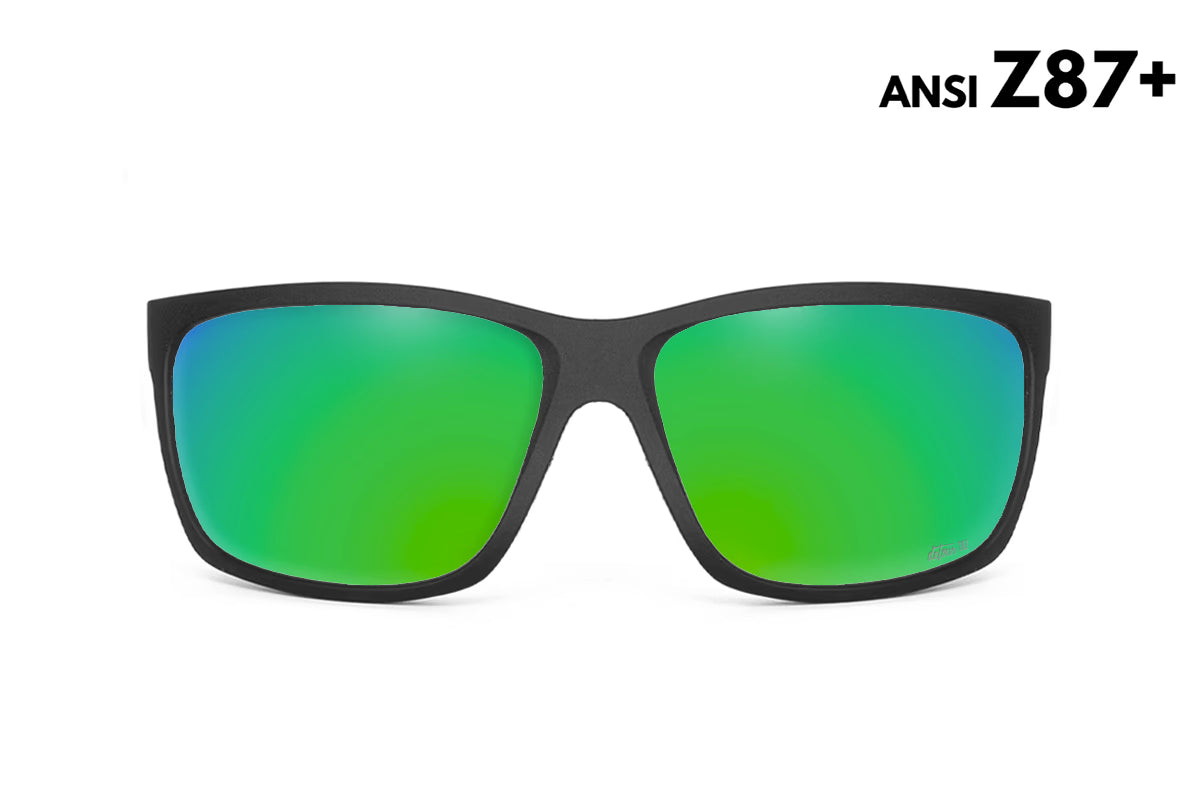 Detour Sunglasses Breach - Matte Black - Green Machine Polarized ANSI Z87+