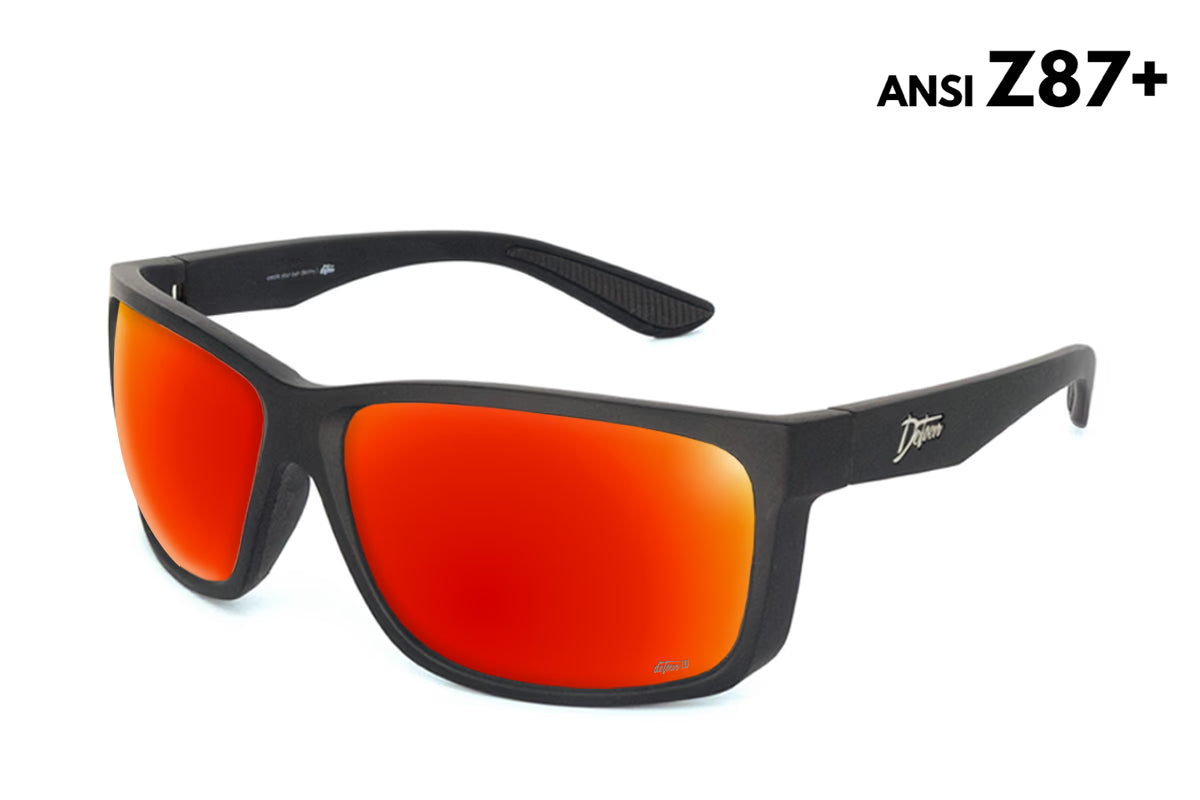 Detour Sunglasses Breach - Matte Black - Red Sunset Polarized ANSI Z87+