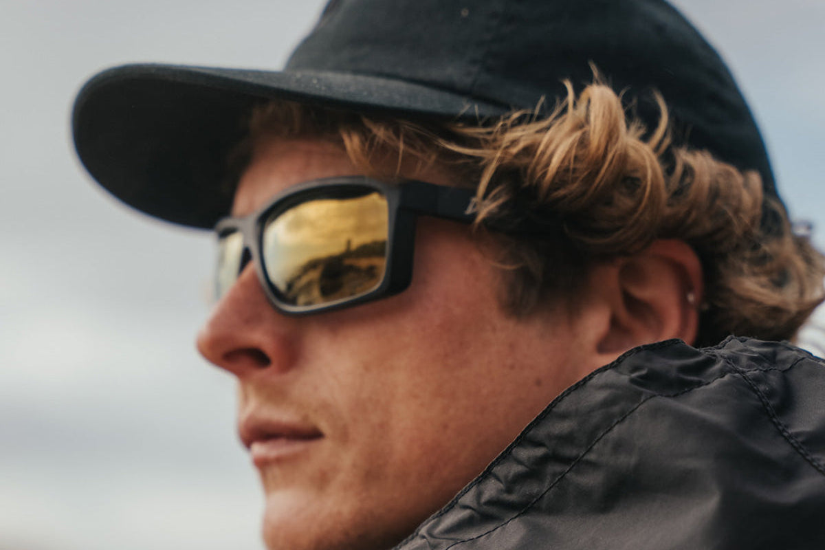 Detour Sunglasses Breach - Matte Black - 24K Gold Polarized ANSI Z87+