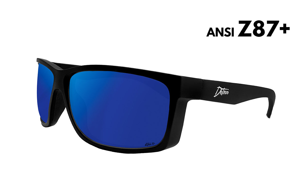 Detour Sunglasses Breach - Matte Black - Deep Blue Polarized ANSI Z87+
