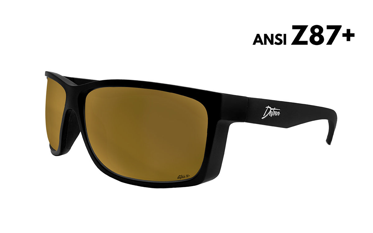 Detour Sunglasses Breach - Matte Black - 24K Gold Polarized ANSI Z87+