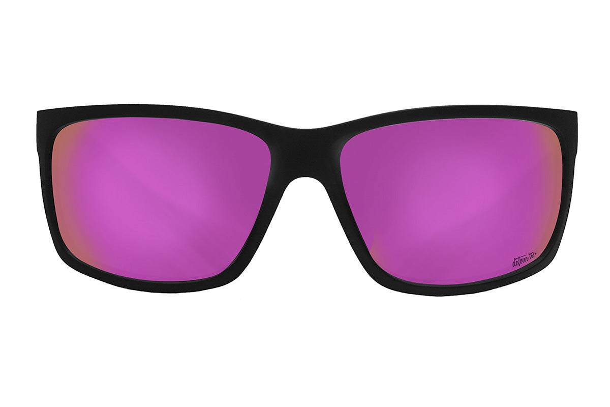 Detour Sunglasses Breach - Matte Black - Pink Polarized ANSI Z87+