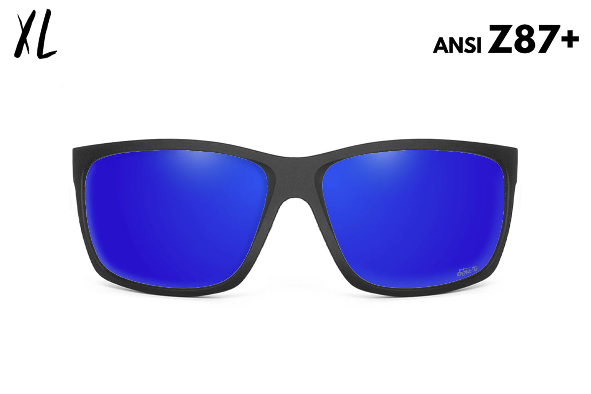 Detour Sunglasses Breach XL - Matte Black - Deep Blue Polarized ANSI Z87+