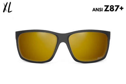 Detour Sunglasses Breach XL - Matte Black - 24k Gold Polarized ANSI Z87+