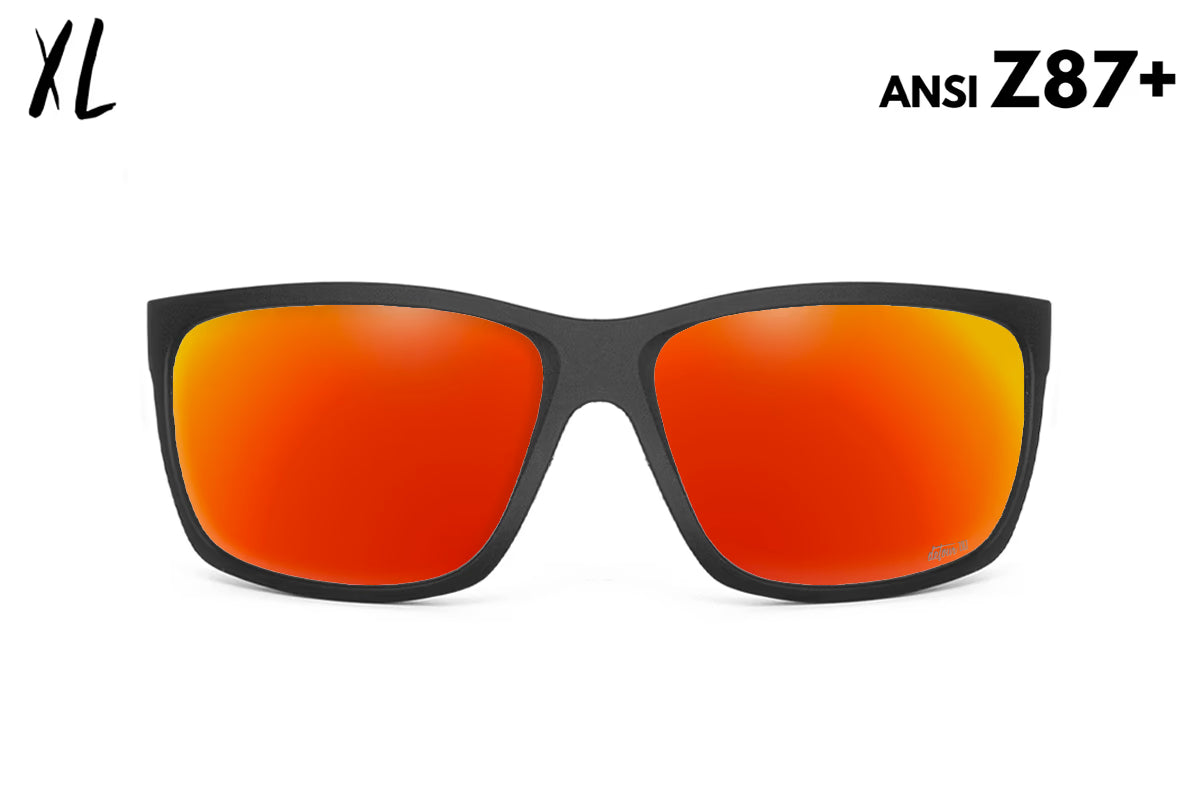 Detour Sunglasses Breach XL - Matte Black - Red Sunset Polarized ANSI Z87+