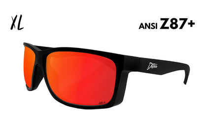 Detour Sunglasses Breach XL - Matte Black - Red Sunset Polarized ANSI Z87+