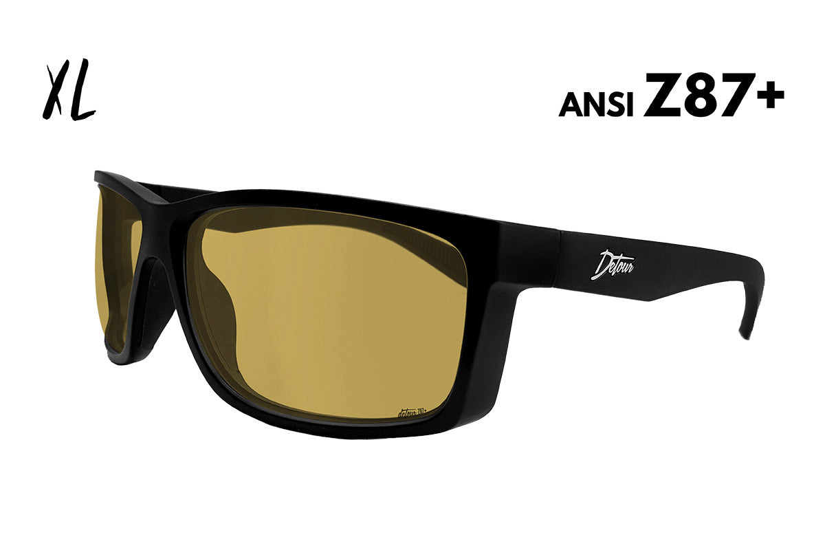Detour Sunglasses Breach XL - Matte Black - Yellow ANSI Z87+