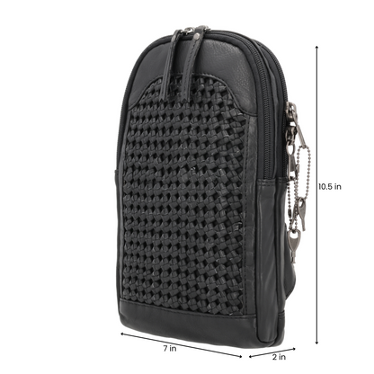 Concealed Carry Bristol Sling Leather Backpack by Lady Conceal