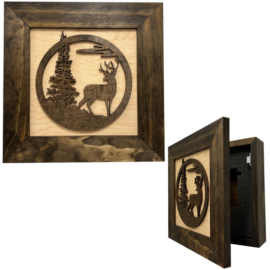 Bellewood Designs - Buck in Nature Decorative Wall-Mounted Gun Cabinet