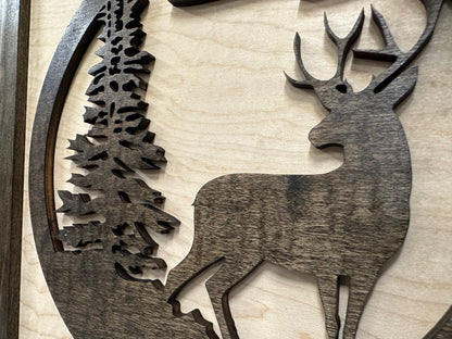 Bellewood Designs - Buck in Nature Decorative Wall-Mounted Gun Cabinet