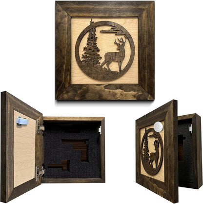 Bellewood Designs - Buck in Nature Decorative Wall-Mounted Gun Cabinet