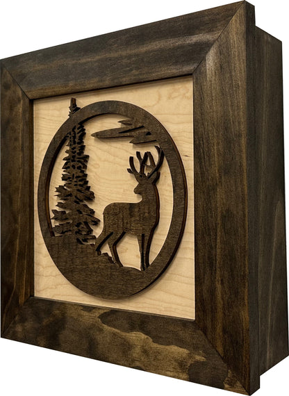Bellewood Designs - Buck in Nature Decorative Wall-Mounted Gun Cabinet