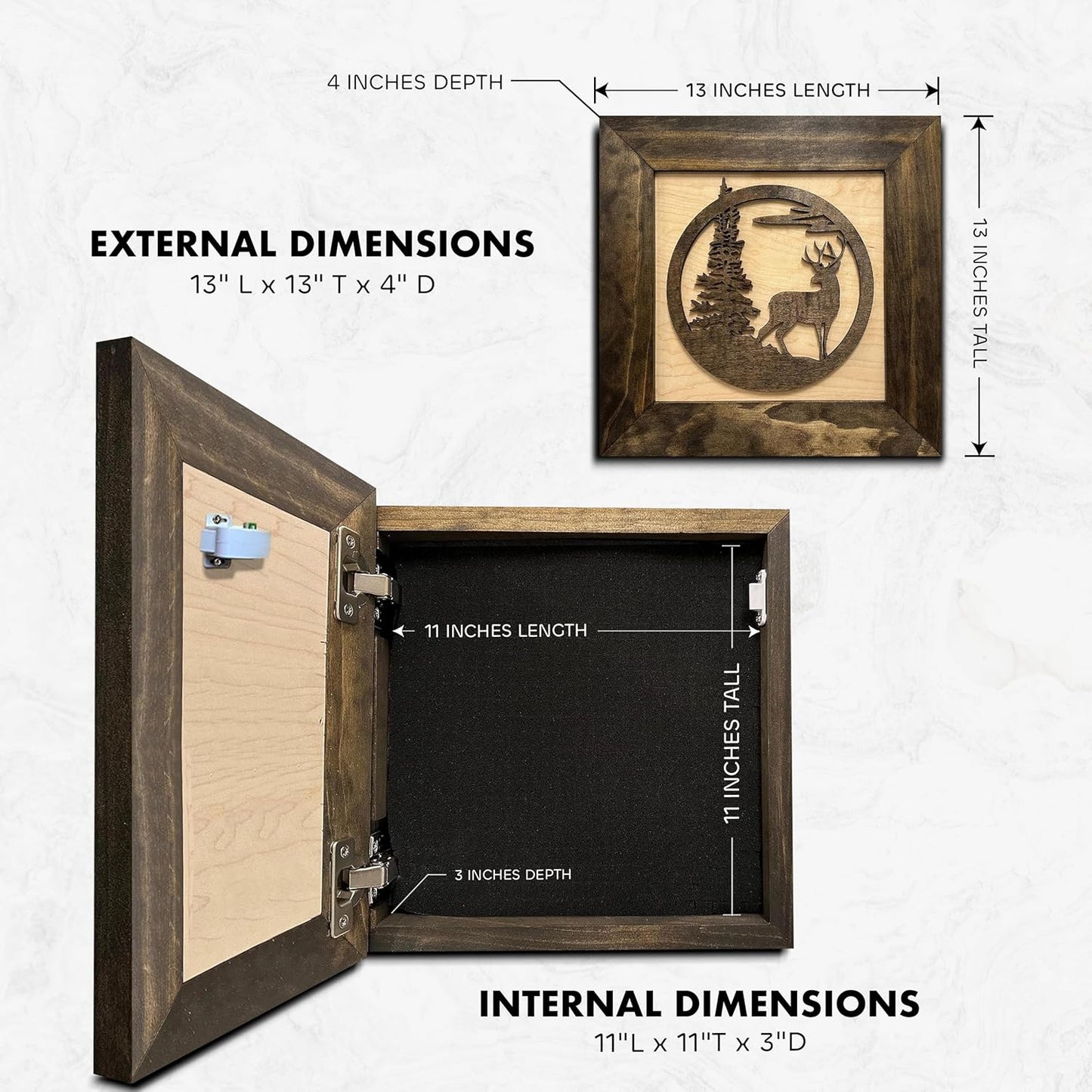 Bellewood Designs - Buck in Nature Decorative Wall-Mounted Gun Cabinet