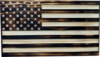 Bellewood Designs - Burnt American Flag Hidden Gun Storage Cabinet