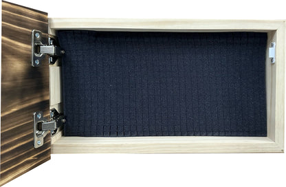 Bellewood Designs - Burnt American Flag Hidden Gun Storage Cabinet